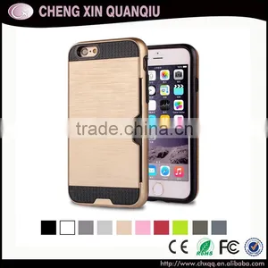 Free Sample Mobile Phone Cover Case pc Wiredrawing Tpu Hybrid Case Smartphone With Card Holder for Iphone6 6s Plus Case thumbnail-6