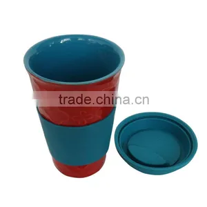 Factory Wholesale Ceramic Travel Mugs With Silicone Lid Printing Machine thumbnail-1