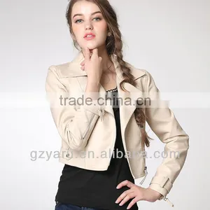 2013 Women White Leather Jackets thumbnail-1
