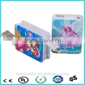 1m Flat Cell Phone 2 in 1 Usb Charger Cable thumbnail-6