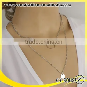 Ring Holding Cheap Couple Necklace, Silver Couple Necklace thumbnail-1