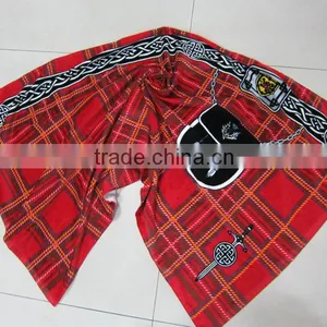 100% Cotton Velour Printed Scottish Plaid Beach Towel Plaid Printed Scottish Beach Towel thumbnail-1