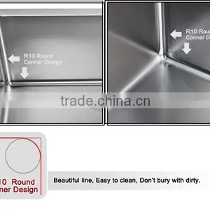 Modern Kitchen Designs With Favorable Price Under Counter Handmade Stainless Steel Kitchen Sinks Without Faucet For Europe--3318 thumbnail-6