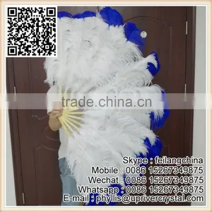 Top Sale Artificial 70-80cm Large Royal Blue Ostrich Tip Feather Fan thumbnail-1