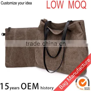 Custom Lady Tote Handbags With Leather Handle thumbnail-4