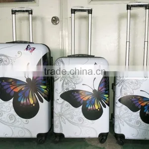 Vintage Butterfly Printed Figures ABS+PC Trolley Luggage Case thumbnail-1