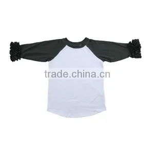 Blank Baby T-shirts Baby Girls Top Design Baseball Tee Wholesale Girls Fall Clothing thumbnail-2