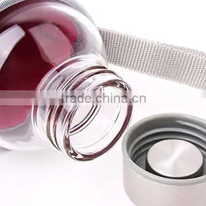 Borosilicate Glass Bottle Portable 500ml Water Bottle Clear thumbnail-2