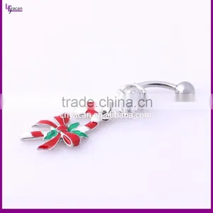 Wholesale Cheap Enamel Christmas Candy Navel Piercing Ring thumbnail-2