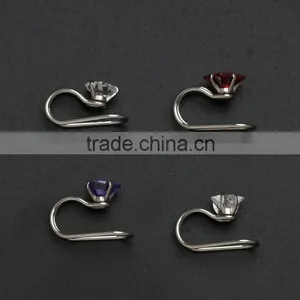 CZ Jewelry Unique 316L Surgical Steel Fake Piercing Cartilage Clip On Earrings thumbnail-2