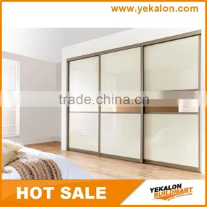Painting Glass Door Tawny Glasses Wardrobe With Champagne Color Aluminum Frame thumbnail-1