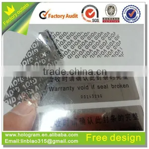 Tamper Evident Void Security Hologram Label thumbnail-1