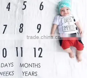 Wholesale Custom Monthly Milestone Muslin Swaddle, Baby Swaddle Blanket thumbnail-3