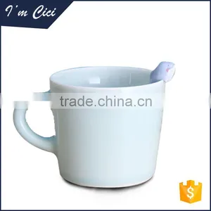 Wholesales Custom White Sublimation Coffee Ceramic Cups With Handle CC-C047 thumbnail-1