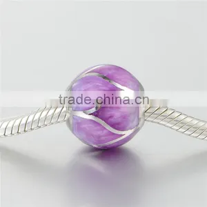 2016 European Romantic Purple Color Enamel S925 Charm Bracelet thumbnail-4