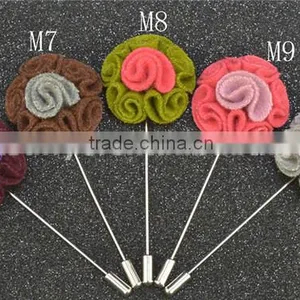 Mens Flower Lapel Pin Crystal Middle Design LAP046 thumbnail-4