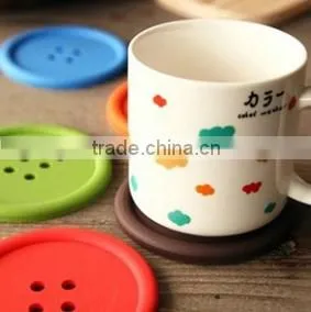 Fancy Silicone Cute Button Coasters Cup Mat thumbnail-1