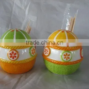 Orange Shaped Ceramic Toothpick Holder thumbnail-1