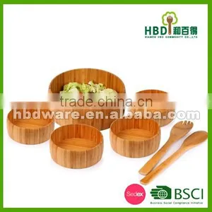 High Quality Bamboo Salad Bowl Set Wholesale thumbnail-1