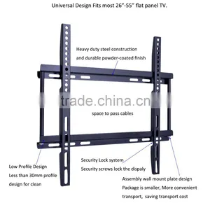 Upscale Cheap Universal Steel Fixed Lcd Led Plasma Flat Panel tv Moun for 26"- 55" Screens Vesa 400*400 up to 50kg Load Capacity thumbnail-5