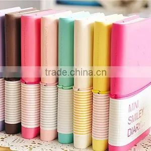 Creative 6 Colors Smile Diary Leather Cover Notebook thumbnail-1