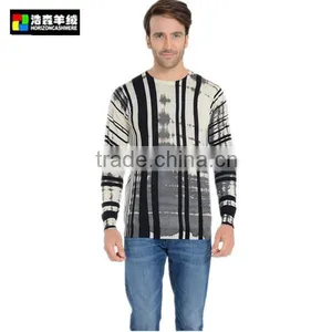 Pure Used Cashmere Sweater, Man Comfortable Dip Dye Pullover thumbnail-1