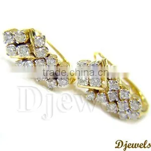 Diamond Gold Earrings, Gold Earrings, Earring Jewellery thumbnail-3