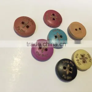 Laser Engraved 2 Holes Black Wooden Buttons for Garment thumbnail-3