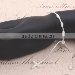 2015 New Designs Bracelet Pure White & Colorful Rope Cross Bracelet Jewelry Hand Made Bracelet for Woman Cute Girl Childen thumbnail-4