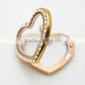 316L Stainless Steel Heart Lockets Crystals for Women thumbnail-2
