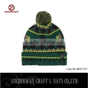 2016 Cheap Beanie Hat Custom Pom-pom Wool Knitted Beanie Hat thumbnail-1