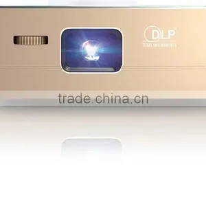 Smart Mini Pocket Pico Projector DLP 1920x1080 Wifi Bluetooth Support Miracast Airplay DLNA for Apple Android Phone Gold thumbnail-2