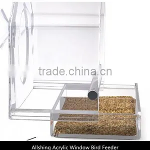 Wholesale A009 Large Acrylic Window Bird Feeder - Squirrel-proof - Clear Acrylic - See Birds Feed Close Up From Inside Your Home thumbnail-2
