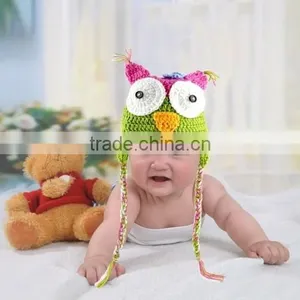 BABY HAT OWL-GREEN thumbnail-1