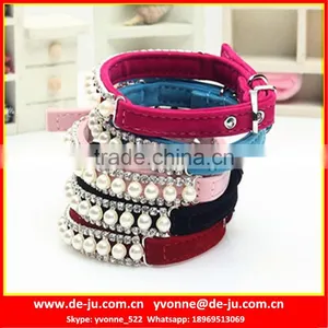 Rhinestone Velvet Fabric Paracord Dog Collar thumbnail-1