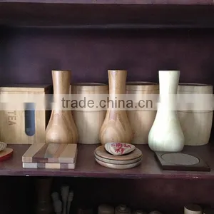 Quality Birch Flower Vase Home Desk Decoration, Whole Wood Vintage Flower Vase thumbnail-1