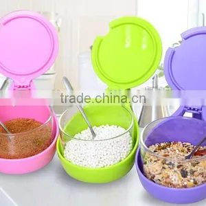 New Arrival Colorful With Cover Spoon Plastic Soy Saucet Condiment thumbnail-1