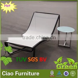 Outdoor Use Aluminum Texti Fabric Lounge Chairs Table Set thumbnail-1