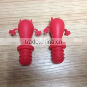 Cute Pattern Design 100% Food Grade Silicone Wine Bottle Stopper thumbnail-2