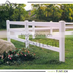 High Quality UV Proof Made in China Fentech White Color Three Rails Horse Fencing thumbnail-1