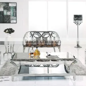 Used Hotel Furniture Hotel Stainless Steel Chair / Dairy Cow Leather Sofa Chair ND128 thumbnail-1