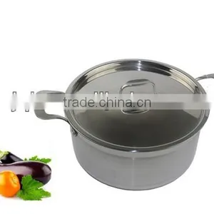 Stainless Steel Casserole Cookware Pot With Glass Lid thumbnail-1