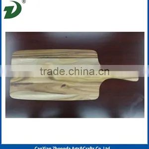 Natural Solid Olivewood Cutting Board With Handle Wooden Cutting Board With Ring Round Board thumbnail-3