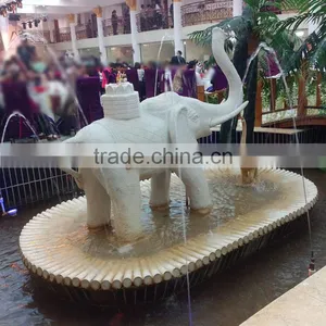 Hot Sale Home Decoration Stone Carving and Statues Marble Elephant Fountain thumbnail-2