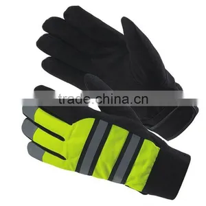 Reflective Back Synthetic Leather Mechanic Glove thumbnail-1
