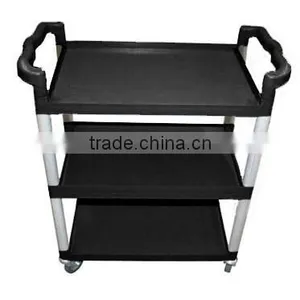 3 Shelf Plastic Service Cart Restaurant Cleaning Cart 07101*01 thumbnail-2