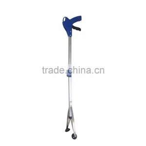Folding Garbage Reacher Pick up Tool Hand Gripper With Soft Rubber Plunger thumbnail-1