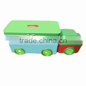 Hot Sale Truck Shape Coin Bank Piggy Bank Metal Tin Box for Kid With a Lock Catch thumbnail-1