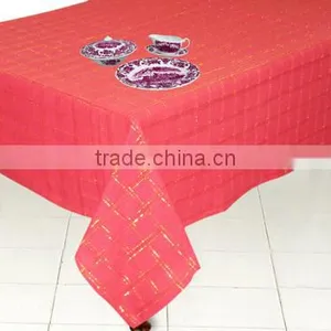 INDIAN MADE COTTON STRIPED TABLE CLOTH / PRINTED TABLE LINEN / CUSTOM STRIPE TABLE COVER thumbnail-1