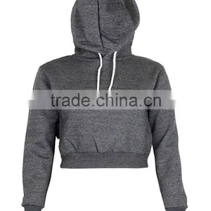 Womens Plain Crop Top Hoodies Hooded Pull Over Full Length Sleeve Sweatshirt Xxxl Hoodie Multi Color thumbnail-4